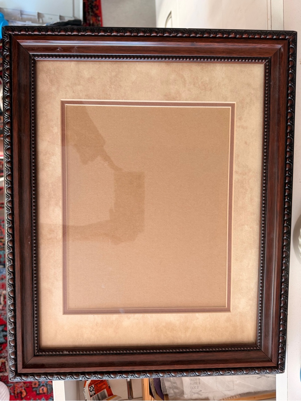 Classic Brown Ornate Picture Frame with Beige Mat diploma frame